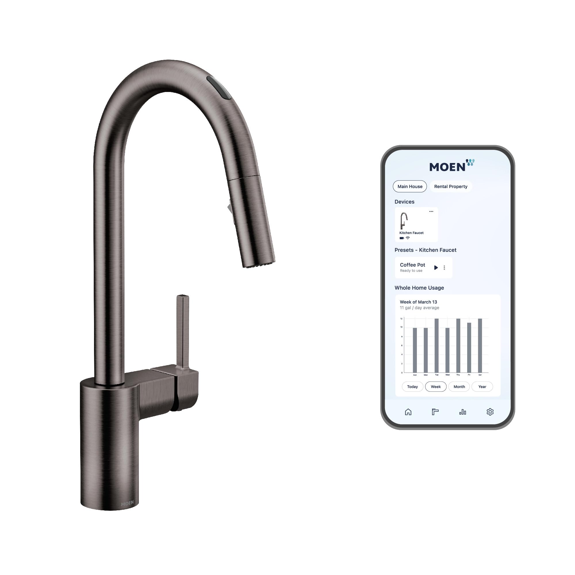 Moen 7565EVBLS Align Smart Faucet Touchless Pull Down Sprayer